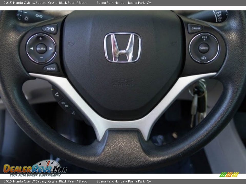 2015 Honda Civic LX Sedan Crystal Black Pearl / Black Photo #15