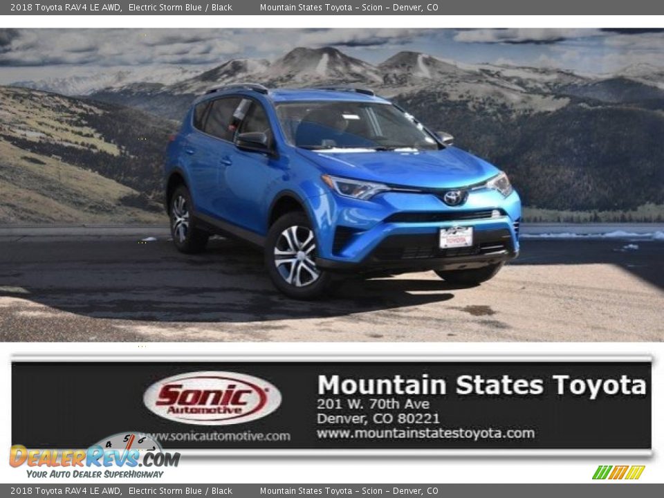 2018 Toyota RAV4 LE AWD Electric Storm Blue / Black Photo #1