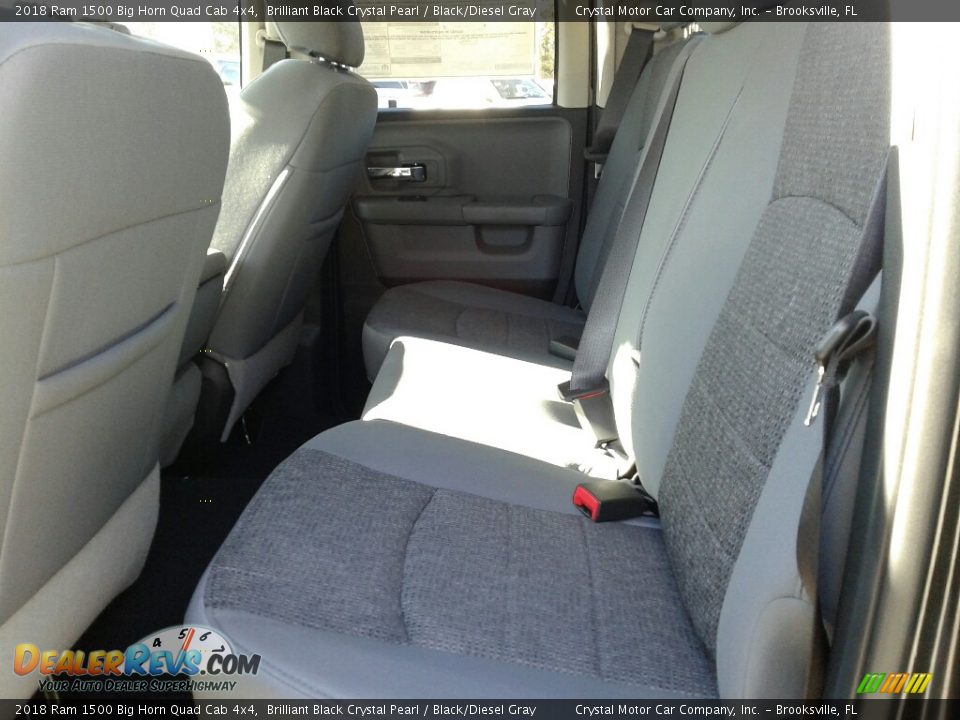 2018 Ram 1500 Big Horn Quad Cab 4x4 Brilliant Black Crystal Pearl / Black/Diesel Gray Photo #10