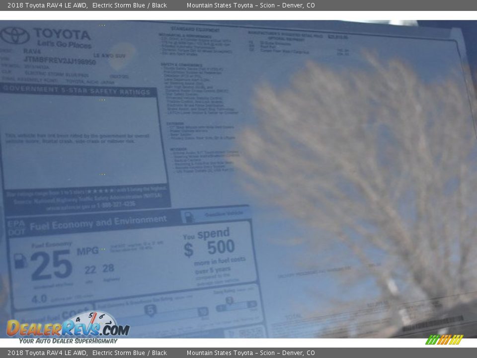 2018 Toyota RAV4 LE AWD Electric Storm Blue / Black Photo #10