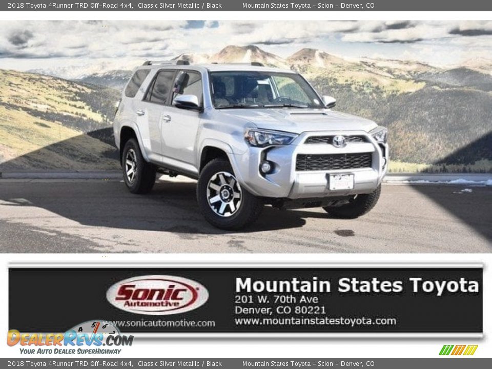 2018 Toyota 4Runner TRD Off-Road 4x4 Classic Silver Metallic / Black Photo #1
