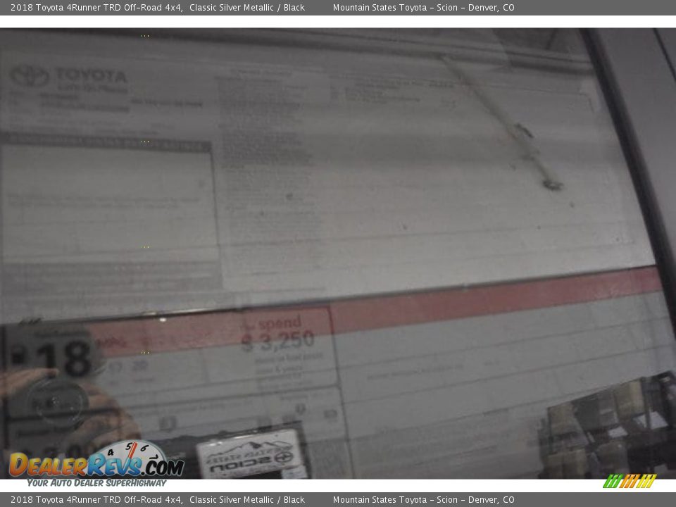 2018 Toyota 4Runner TRD Off-Road 4x4 Classic Silver Metallic / Black Photo #10