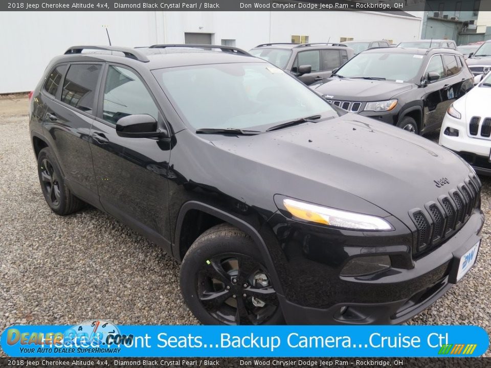 2018 Jeep Cherokee Altitude 4x4 Diamond Black Crystal Pearl / Black Photo #1