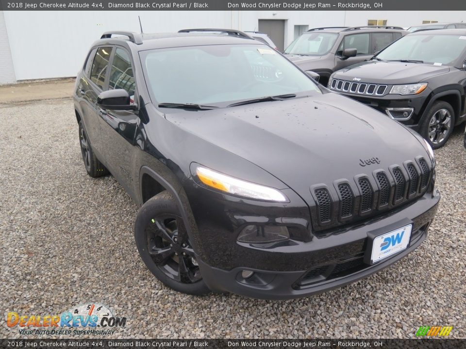 2018 Jeep Cherokee Altitude 4x4 Diamond Black Crystal Pearl / Black Photo #5