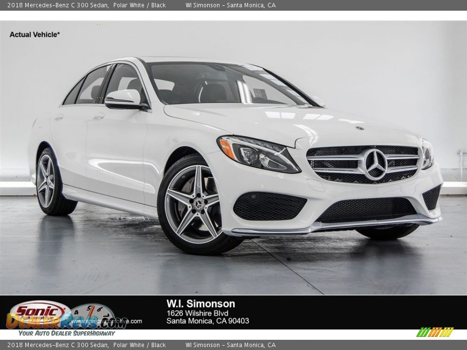 2018 Mercedes-Benz C 300 Sedan Polar White / Black Photo #1