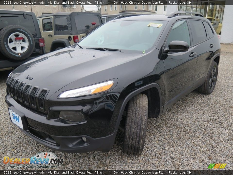 2018 Jeep Cherokee Altitude 4x4 Diamond Black Crystal Pearl / Black Photo #7