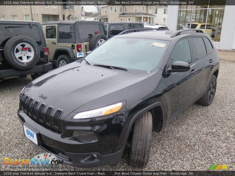 2018 Jeep Cherokee Altitude 4x4 Diamond Black Crystal Pearl / Black Photo #8