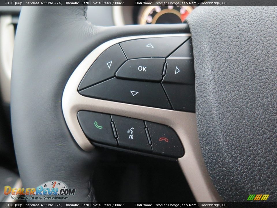 2018 Jeep Cherokee Altitude 4x4 Diamond Black Crystal Pearl / Black Photo #25