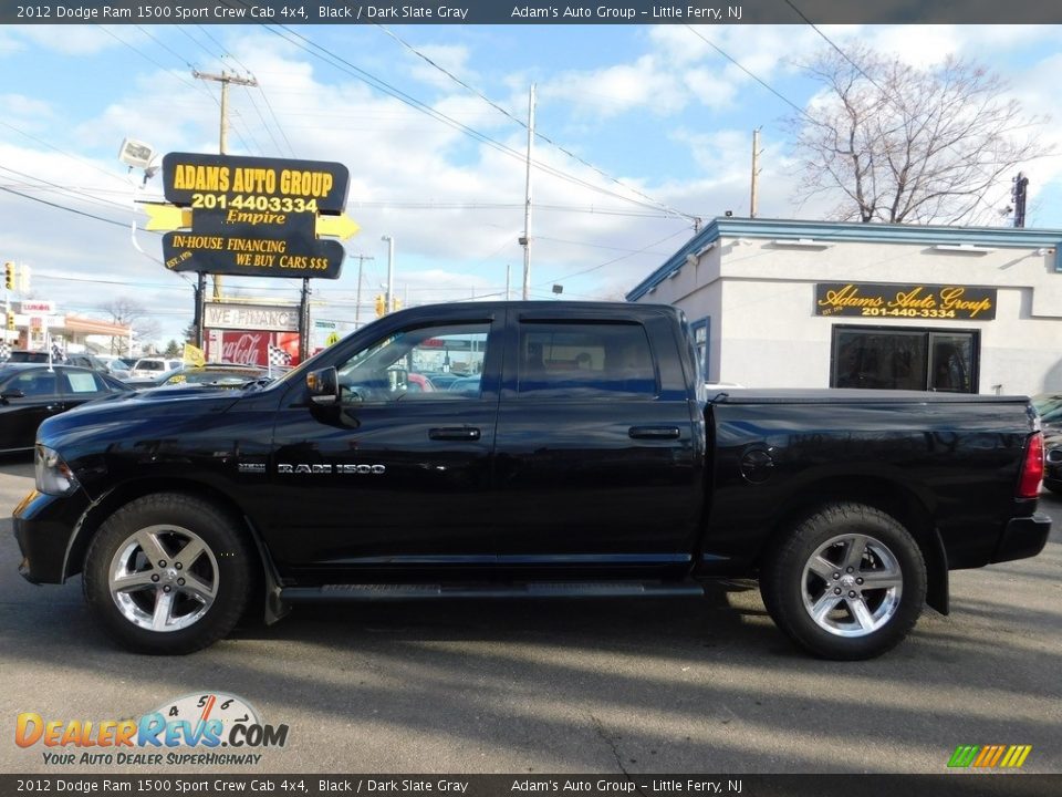 2012 Dodge Ram 1500 Sport Crew Cab 4x4 Black / Dark Slate Gray Photo #2