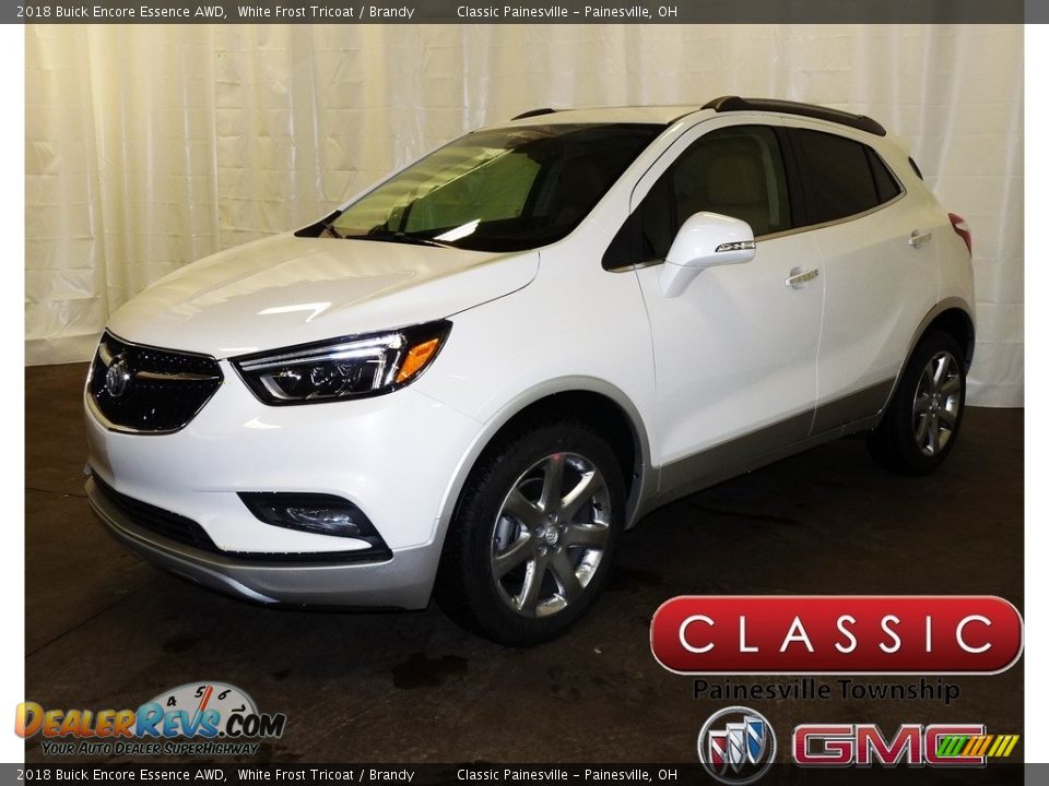 2018 Buick Encore Essence AWD White Frost Tricoat / Brandy Photo #1