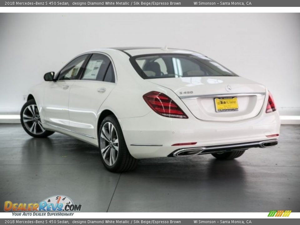 2018 Mercedes-Benz S 450 Sedan designo Diamond White Metallic / Silk Beige/Espresso Brown Photo #3