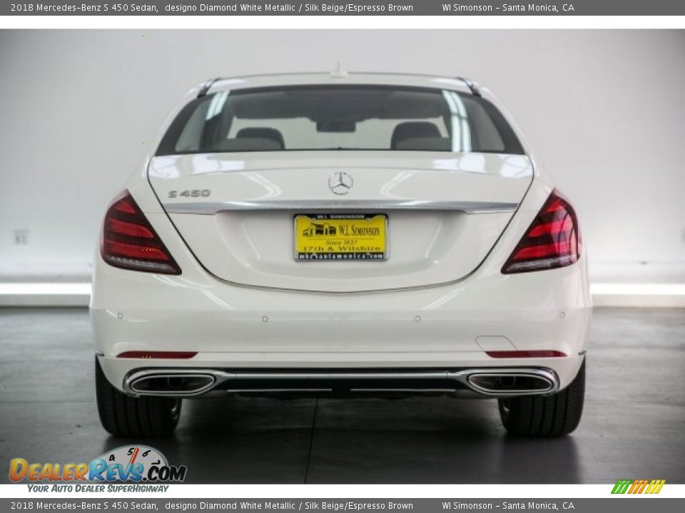 2018 Mercedes-Benz S 450 Sedan designo Diamond White Metallic / Silk Beige/Espresso Brown Photo #4