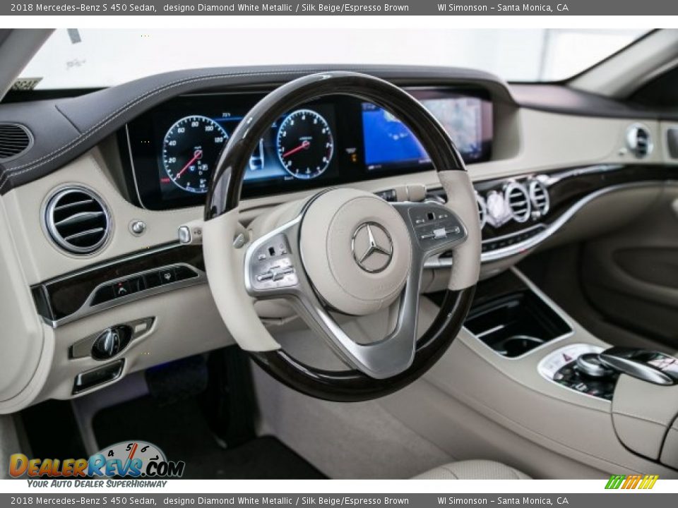 2018 Mercedes-Benz S 450 Sedan designo Diamond White Metallic / Silk Beige/Espresso Brown Photo #5