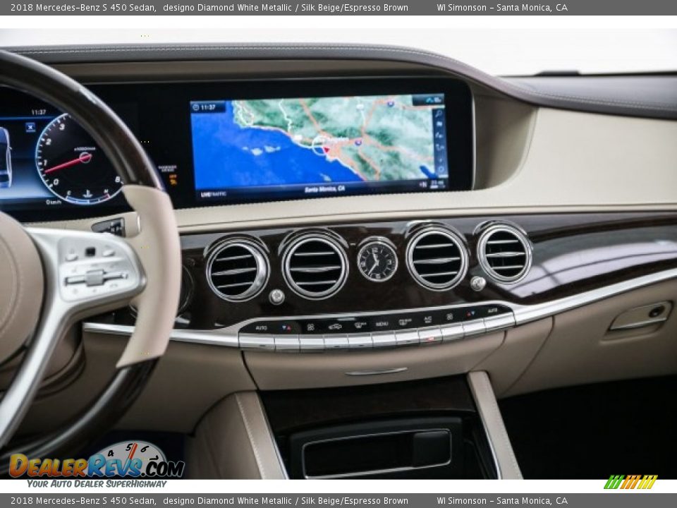 2018 Mercedes-Benz S 450 Sedan designo Diamond White Metallic / Silk Beige/Espresso Brown Photo #6