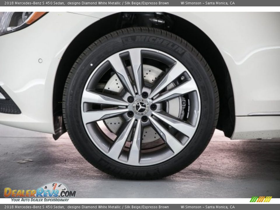 2018 Mercedes-Benz S 450 Sedan designo Diamond White Metallic / Silk Beige/Espresso Brown Photo #9