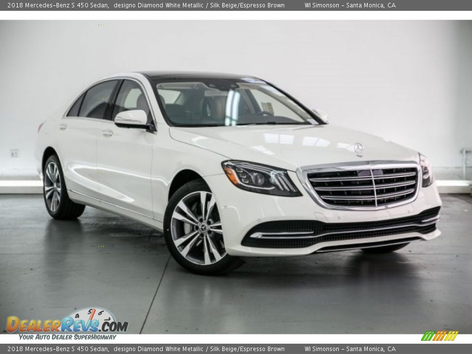 2018 Mercedes-Benz S 450 Sedan designo Diamond White Metallic / Silk Beige/Espresso Brown Photo #12