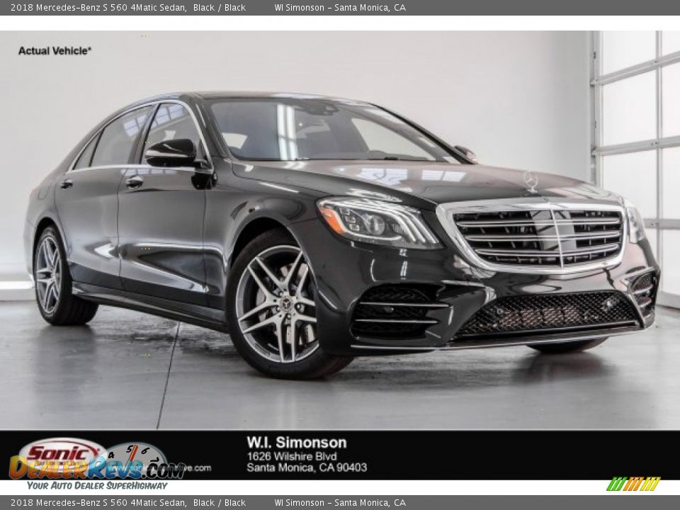 2018 Mercedes-Benz S 560 4Matic Sedan Black / Black Photo #1