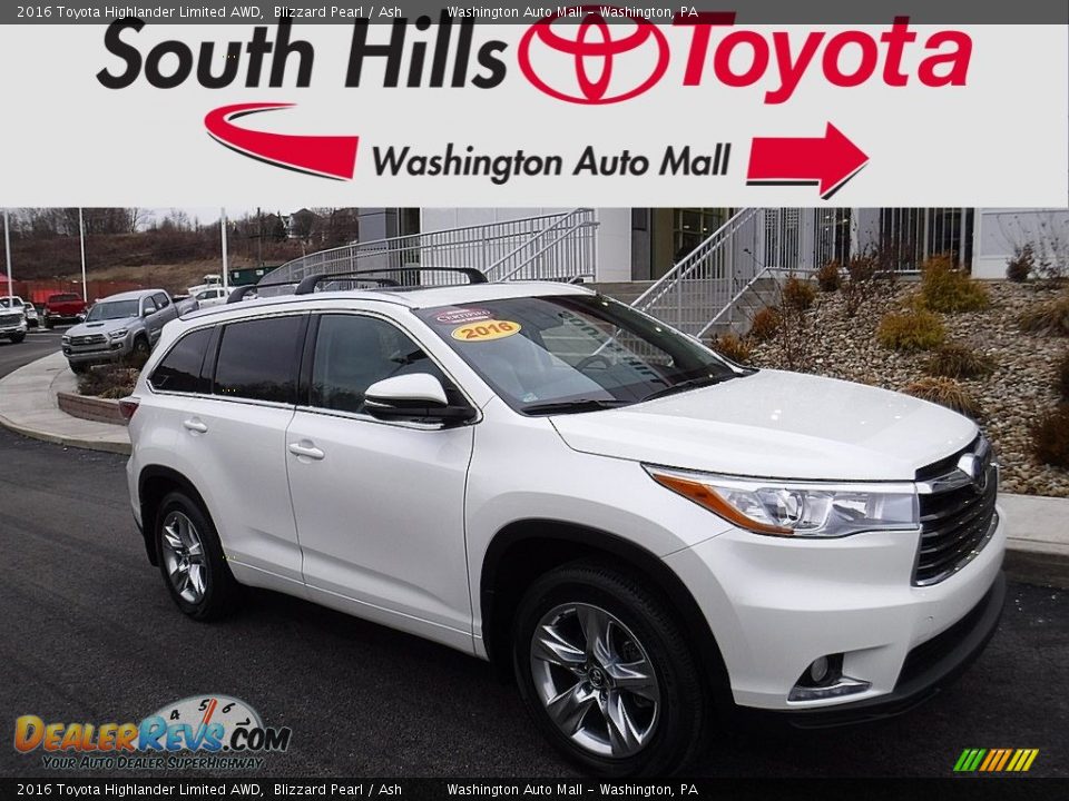 2016 Toyota Highlander Limited AWD Blizzard Pearl / Ash Photo #1
