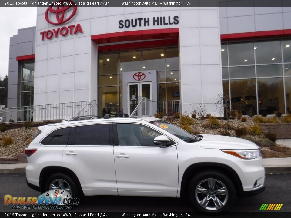 2016 Toyota Highlander Limited AWD Blizzard Pearl / Ash Photo #2