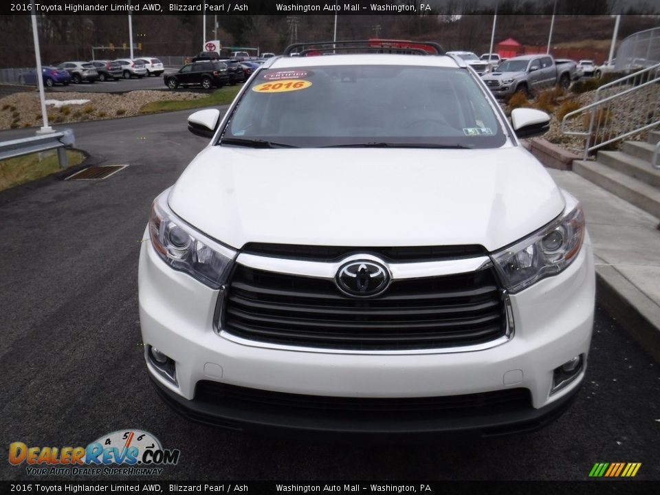2016 Toyota Highlander Limited AWD Blizzard Pearl / Ash Photo #3