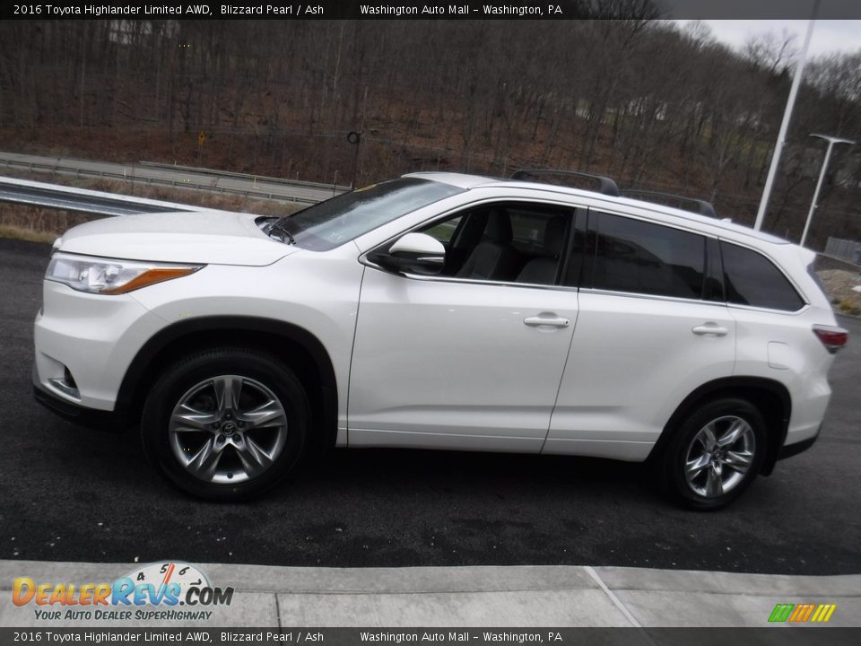 2016 Toyota Highlander Limited AWD Blizzard Pearl / Ash Photo #7