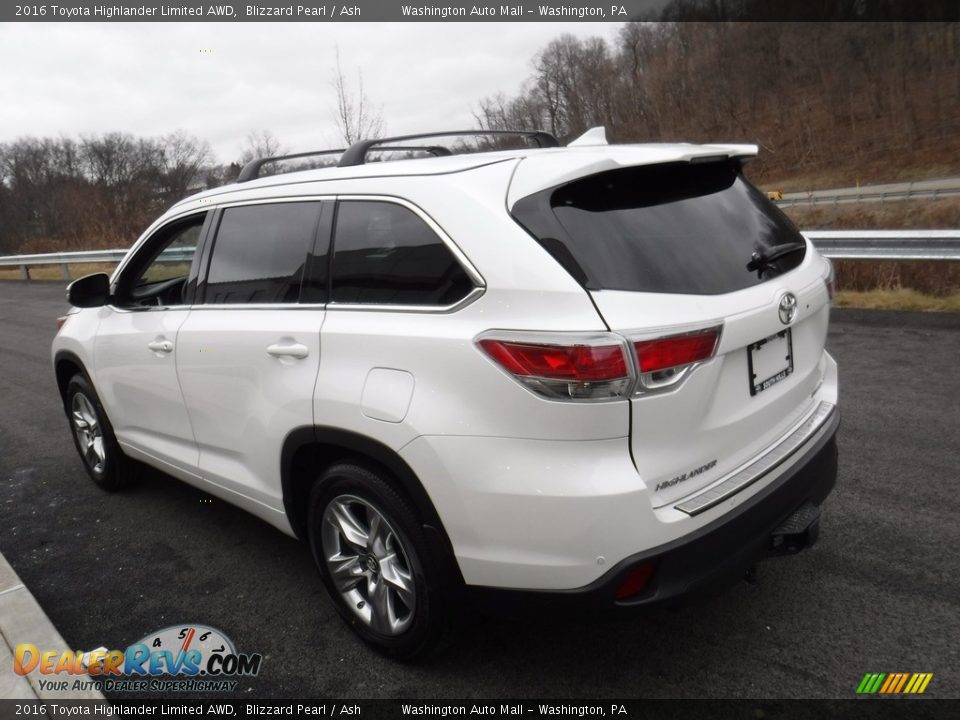 2016 Toyota Highlander Limited AWD Blizzard Pearl / Ash Photo #8