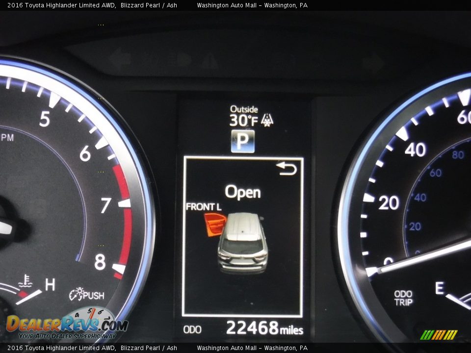 2016 Toyota Highlander Limited AWD Blizzard Pearl / Ash Photo #36