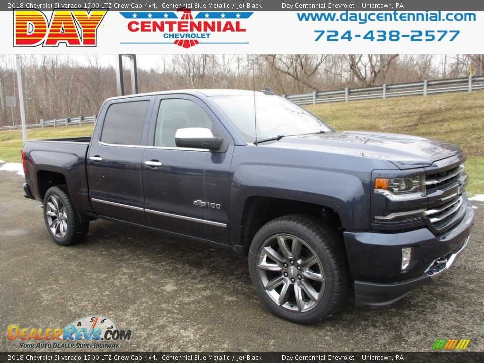 2018 Chevrolet Silverado 1500 LTZ Crew Cab 4x4 Centennial Blue Metallic / Jet Black Photo #1