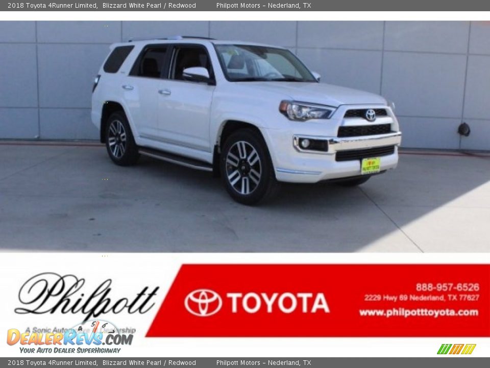 2018 Toyota 4Runner Limited Blizzard White Pearl / Redwood Photo #1
