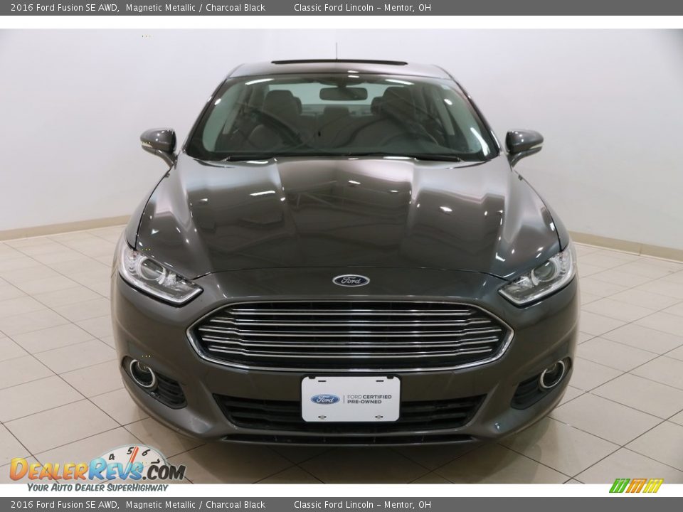 2016 Ford Fusion SE AWD Magnetic Metallic / Charcoal Black Photo #2