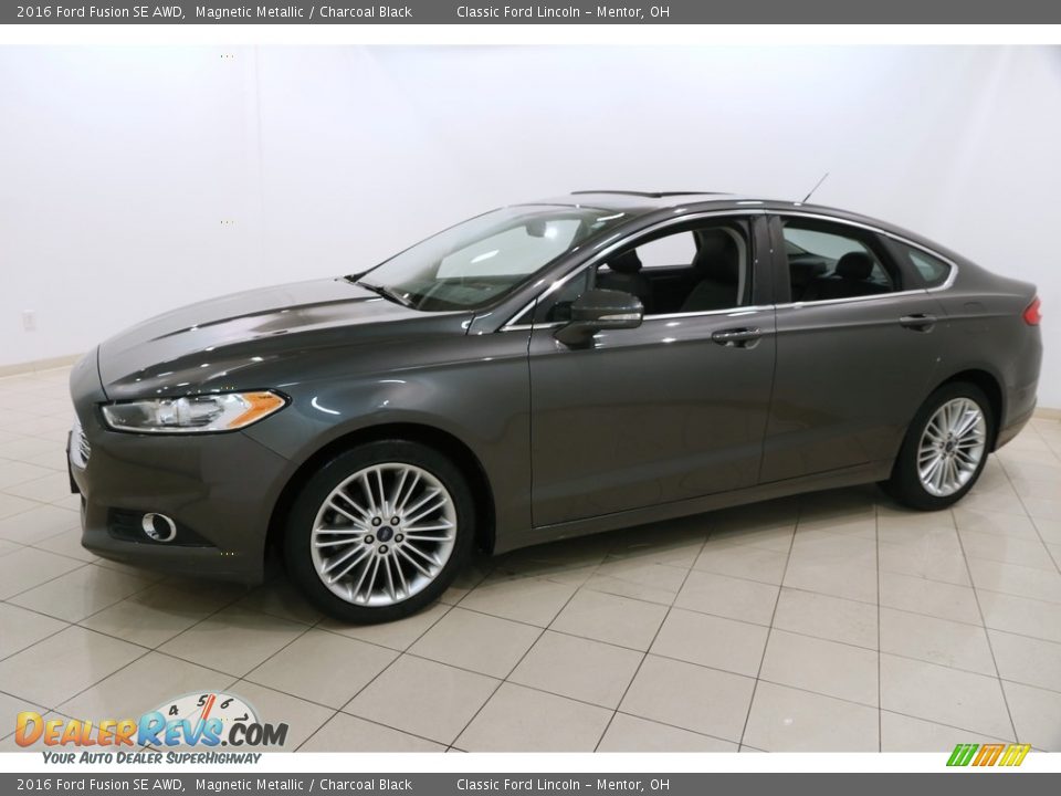 2016 Ford Fusion SE AWD Magnetic Metallic / Charcoal Black Photo #3
