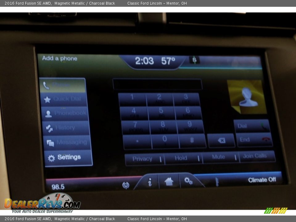 2016 Ford Fusion SE AWD Magnetic Metallic / Charcoal Black Photo #11