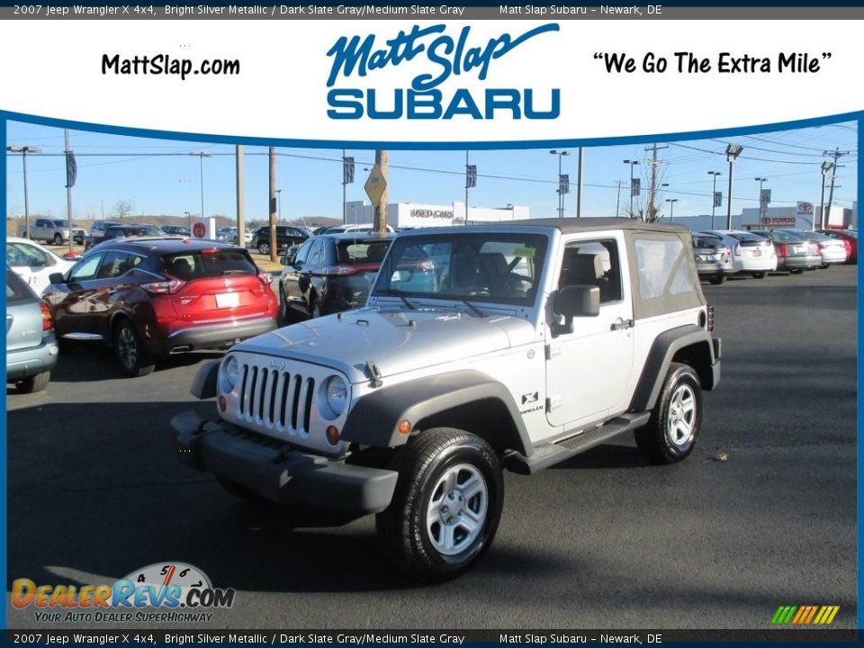 2007 Jeep Wrangler X 4x4 Bright Silver Metallic / Dark Slate Gray/Medium Slate Gray Photo #1