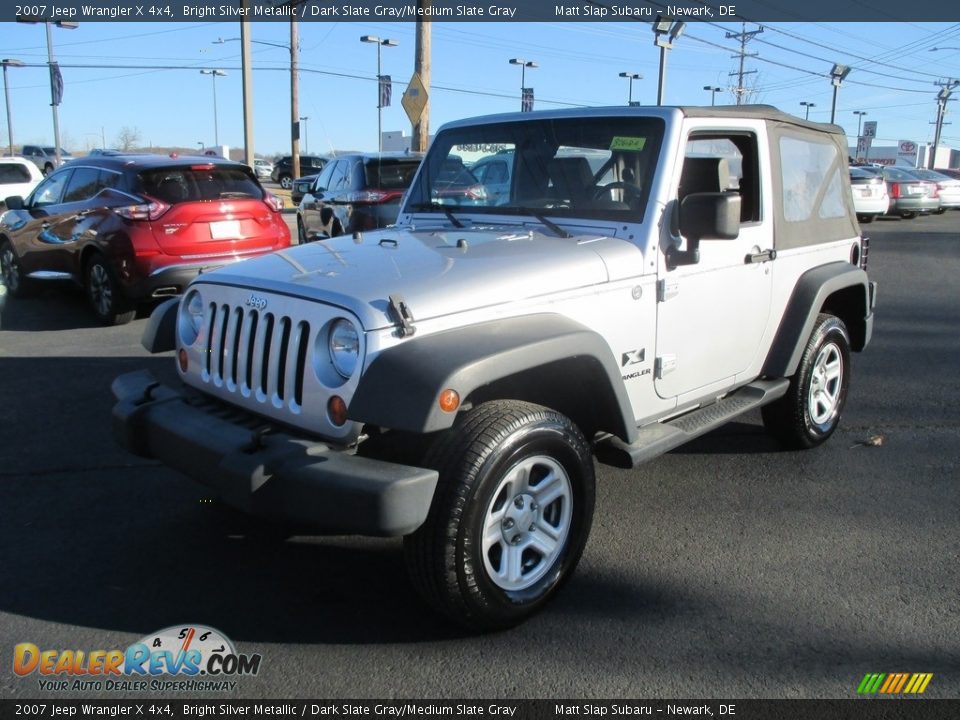 2007 Jeep Wrangler X 4x4 Bright Silver Metallic / Dark Slate Gray/Medium Slate Gray Photo #2
