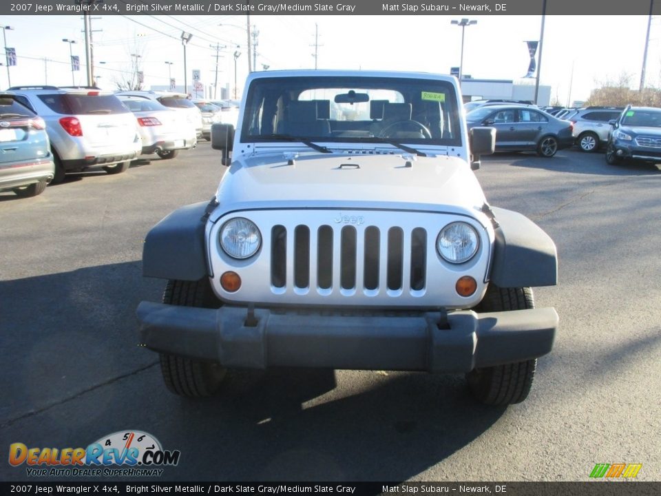 2007 Jeep Wrangler X 4x4 Bright Silver Metallic / Dark Slate Gray/Medium Slate Gray Photo #3