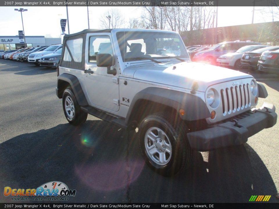 2007 Jeep Wrangler X 4x4 Bright Silver Metallic / Dark Slate Gray/Medium Slate Gray Photo #4