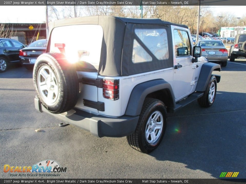 2007 Jeep Wrangler X 4x4 Bright Silver Metallic / Dark Slate Gray/Medium Slate Gray Photo #6