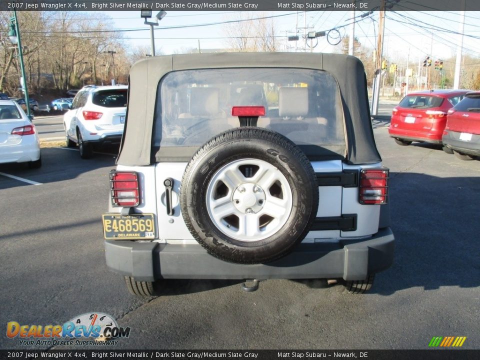 2007 Jeep Wrangler X 4x4 Bright Silver Metallic / Dark Slate Gray/Medium Slate Gray Photo #7