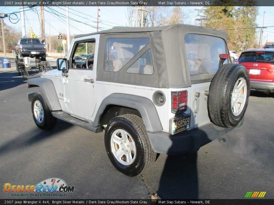 2007 Jeep Wrangler X 4x4 Bright Silver Metallic / Dark Slate Gray/Medium Slate Gray Photo #8