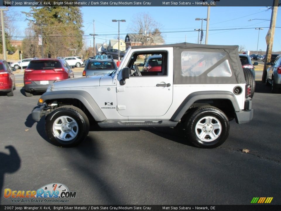 2007 Jeep Wrangler X 4x4 Bright Silver Metallic / Dark Slate Gray/Medium Slate Gray Photo #9