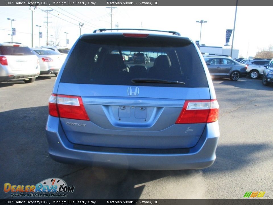 2007 Honda Odyssey EX-L Midnight Blue Pearl / Gray Photo #7