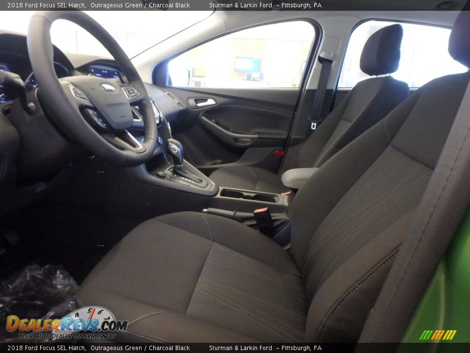 2018 Ford Focus SEL Hatch Outrageous Green / Charcoal Black Photo #6