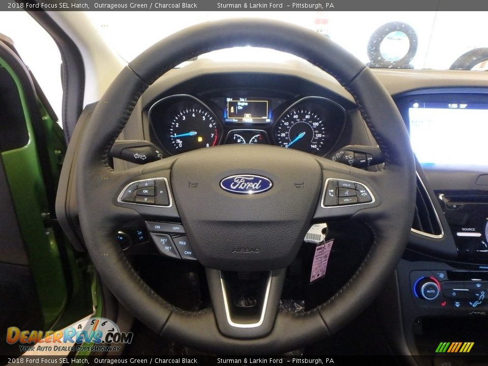 2018 Ford Focus SEL Hatch Outrageous Green / Charcoal Black Photo #15