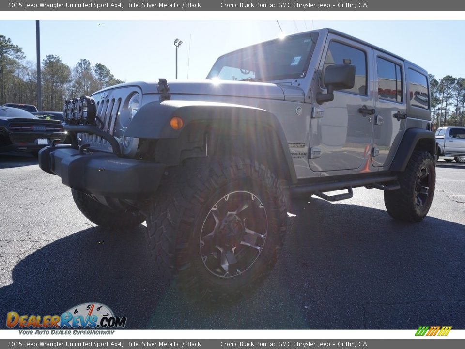 2015 Jeep Wrangler Unlimited Sport 4x4 Billet Silver Metallic / Black Photo #3