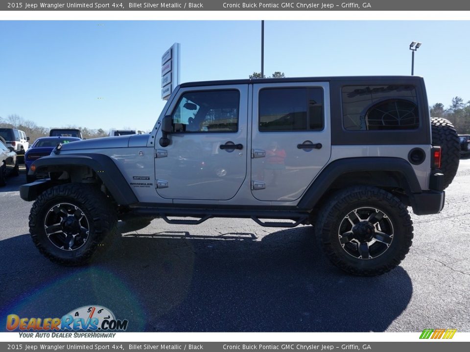 2015 Jeep Wrangler Unlimited Sport 4x4 Billet Silver Metallic / Black Photo #4