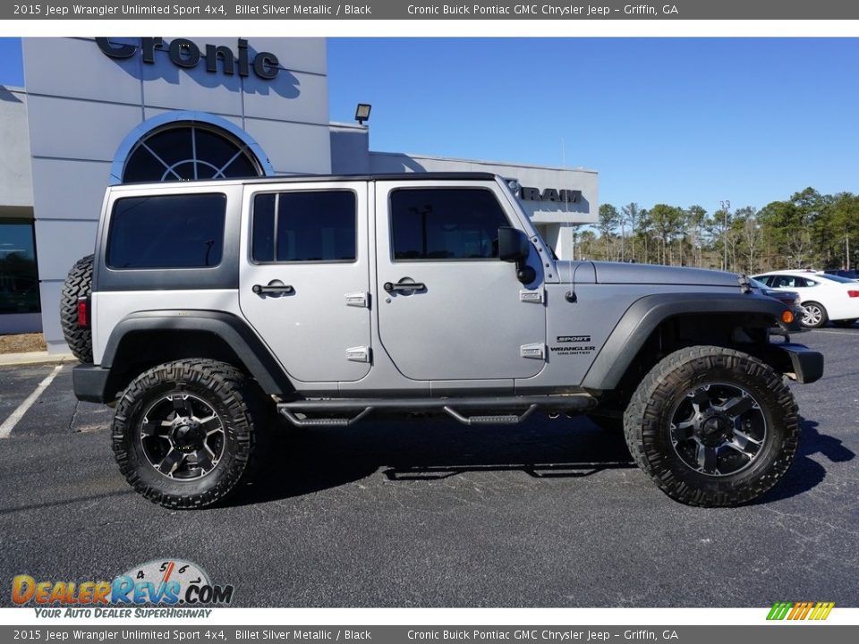 2015 Jeep Wrangler Unlimited Sport 4x4 Billet Silver Metallic / Black Photo #8