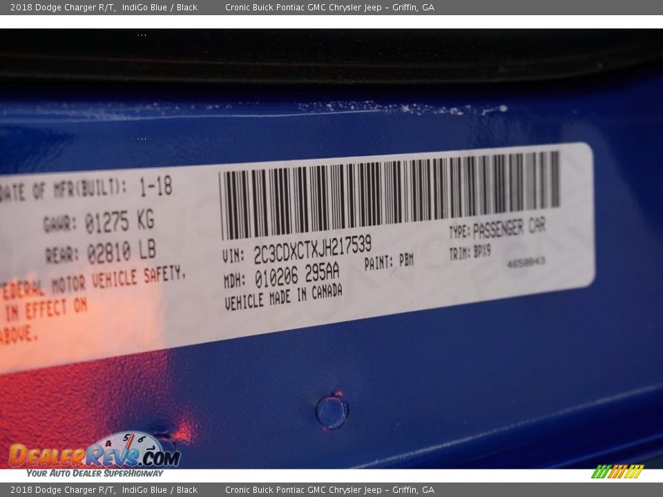 2018 Dodge Charger R/T IndiGo Blue / Black Photo #15