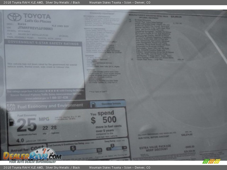 2018 Toyota RAV4 XLE AWD Silver Sky Metallic / Black Photo #10
