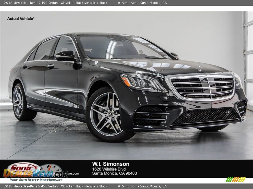 2018 Mercedes-Benz S 450 Sedan Obsidian Black Metallic / Black Photo #1