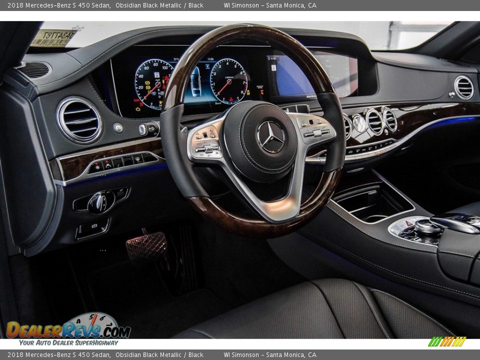 2018 Mercedes-Benz S 450 Sedan Obsidian Black Metallic / Black Photo #6